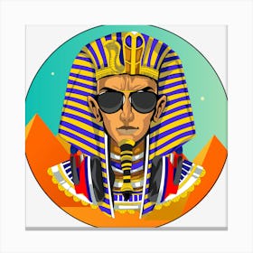 Glasses Pharaoh Pyramids Headphones Parody Canvas Print