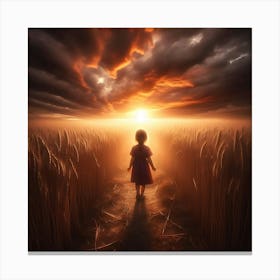 Child In The Wheat Field Canvas Print