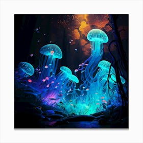 Jellyfish In The Forest Canvas Print