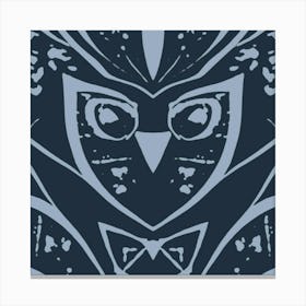 Abstract Owl Dark Blue And Grey 1 Canvas Print