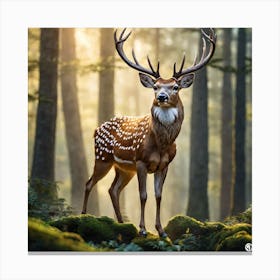 Deer In The Forest 80 Canvas Print