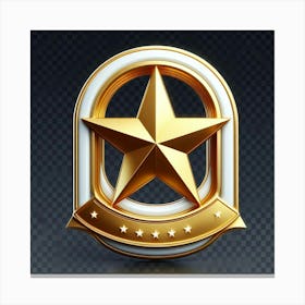 Golden Star Badge Canvas Print