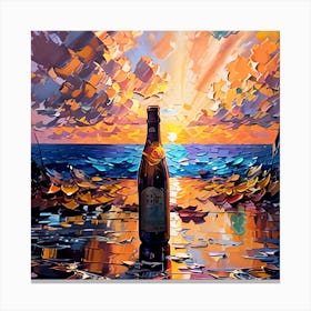 Sunset With A Bottle Of Beer Canvas Print