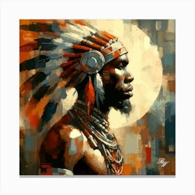 Native African Warrior Man 4 Canvas Print