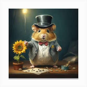 Hamster In Top Hat 2 Canvas Print