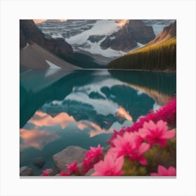 Sunset At Lake Banff Canvas Print