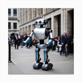 Robot On The Street 8 Canvas Print