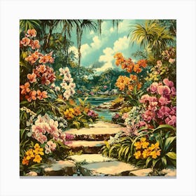 Orchid Garden Art Canvas Print