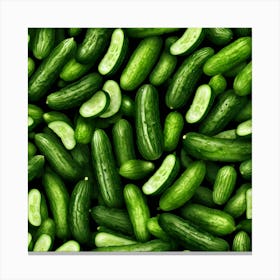 Background Of Cucumbers Canvas Print