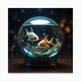 Goldfish In A Glass Bowl Canvas Print