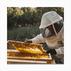 Beekeeper Inspecting Hive 1 Canvas Print