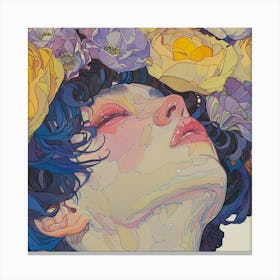 Woman Face Eyes Closed Canvas Print