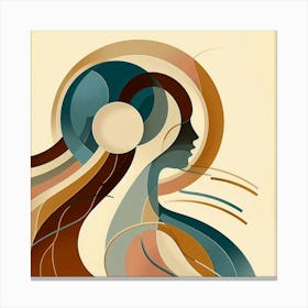 Abstract Woman'S Head Canvas Print