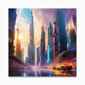 Futuristic City 128 Canvas Print