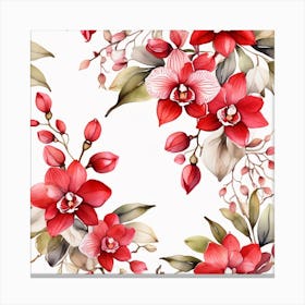 Red orchid sprig 1 Canvas Print