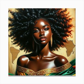 African Woman With Afro 1 Canvas Print