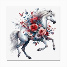 Horse With Flowers 9 Canvas Print