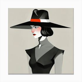 Woman in a Hat 10 Canvas Print