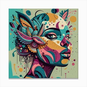 Girl Abstract Painting Canvas Print