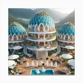 Herbal Hotel In The Mountains Canvas Print
