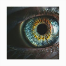 A Macro Shot Of A Human Eye Showcasing The Vivid Light and Colours of the Iris Canvas Print