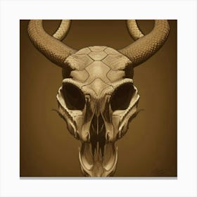 Horned Deer Skull Canvas Print