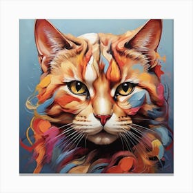 Cat With Colorful Hair Canvas Print