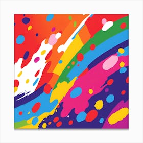 Abstract Rainbow Splash Canvas Print