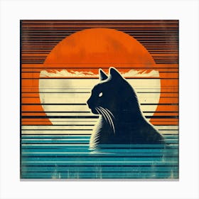 Cat silhouette 3 Canvas Print