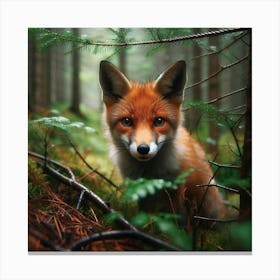 Red Fox In The Forest Canvas Print