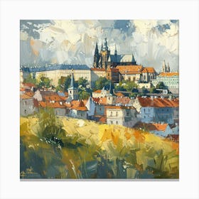 A Prague Castle Oil Painting Illustration 1720468470 4 Canvas Print