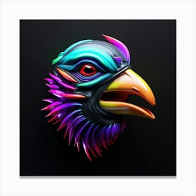 Colorful Bird Head Canvas Print