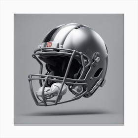 Shiny gray football helmet with black biceps Canvas Print