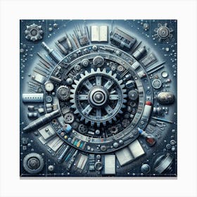 Gears And Gears Canvas Print