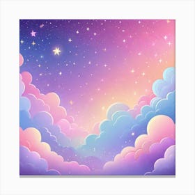 Sky With Twinkling Stars In Pastel Colors Square Composition 255 Canvas Print
