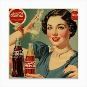 Default Default Vintage And Retro Coca Cola Advertising Aestet 1 (4) Canvas Print