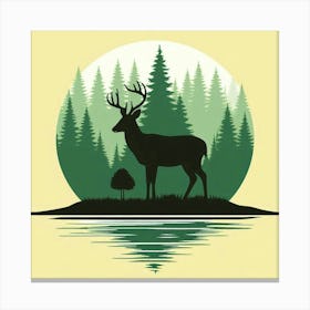 Deer silhouette 3 Canvas Print