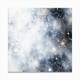 Abstract Galaxy In Watercolor Foreground Dust And Silver Sparkles Shimmering Space With A Bokeh Ef (5) Canvas Print