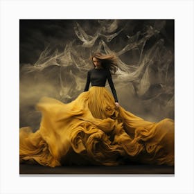 Lady Yellow Dress Canvas Print