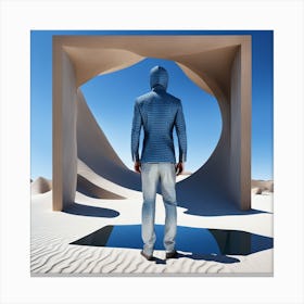 Man Standing In Sand 10 Canvas Print
