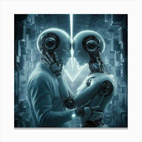 Robot Lovers Canvas Print