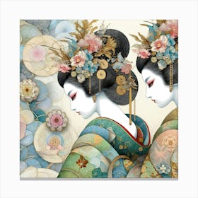 Japan Traditional Geisha Illustration By Ad 136 Canvas Print