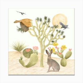 Mojave Desert Cacti & Wildlife Canvas Print