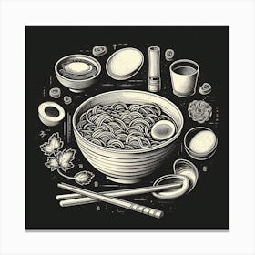 Asian Noodle Bowl Canvas Print