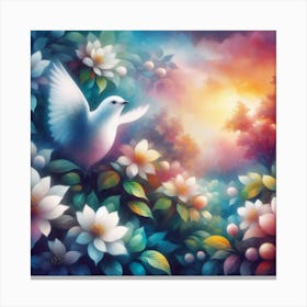 white bird12 Canvas Print