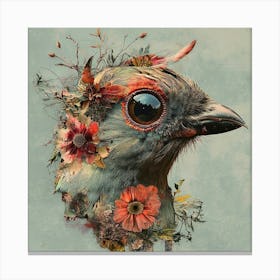 Bird With Flowers Canvas Print