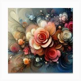 Abstract Flower Painting 14 Canvas Print