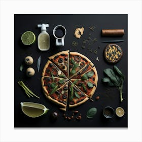Pizza Props Knolling Layout (79) Canvas Print