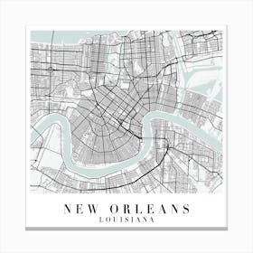 New Orleans Louisiana Street Map Minimal Color Square Canvas Print