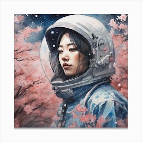 Asian Girl In Spacesuit 1 Canvas Print